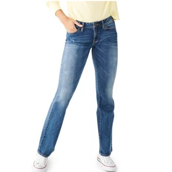 Authentic American Heritage Denim - SO Authentic American Heritage Junior's Low Rise Boot Cut Med Dark Wash Jeans